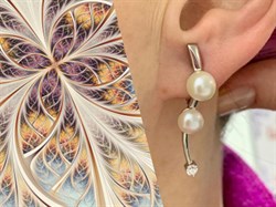 *Серьги Белый Жемчуг д.6,5*7 д.7,5*8мм арт. 2.0416.0.b-453 Вес 5,67 г - фото 250411 *Серьги Белый Жемчуг д.6,5*7 д.7,5*8мм арт. 2.0416.0.b-453 Вес 5,67 г - фото 250411