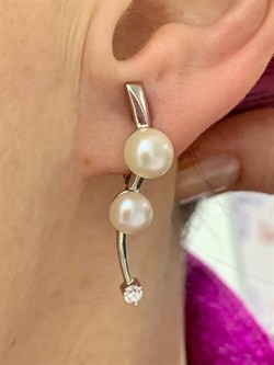 *Серьги Белый Жемчуг д.6,5*7 д.7,5*8мм арт. 2.0416.0.b-453 Вес 5,67 г - фото 250413 *Серьги Белый Жемчуг д.6,5*7 д.7,5*8мм арт. 2.0416.0.b-453 Вес 5,67 г - фото 250413