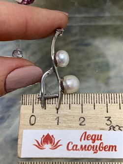 *Серьги Белый Жемчуг д.6,5*7 д.7,5*8мм арт. 2.0416.0.b-453 Вес 5,67 г - фото 250414 *Серьги Белый Жемчуг д.6,5*7 д.7,5*8мм арт. 2.0416.0.b-453 Вес 5,67 г - фото 250414