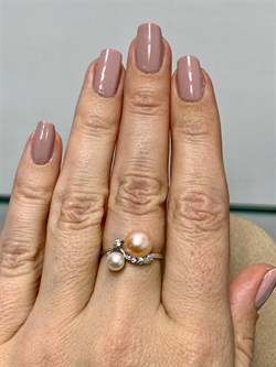 *Кольцо р.17 Жемчуг Микс д.5*5,5 д.7,5*8мм арт. 1.0383.0.b-190 Вес 2,08 г - фото 250571