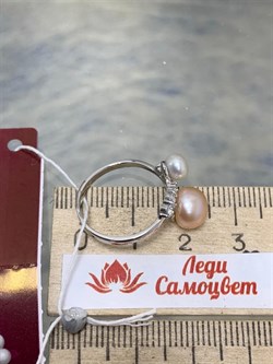 *Кольцо р.17 Жемчуг Микс д.5*5,5 д.7,5*8мм арт. 1.0383.0.b-190 Вес 2,08 г - фото 250576