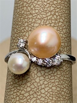 *Кольцо р.17 Жемчуг Микс д.5*5,5 д.7,5*8мм арт. 1.0383.0.b-190 Вес 2,08 г - фото 250577