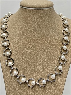 *Колье р.51 Белый Жемчуг д.6*6,5мм арт. 6.0080.0.b-971 Вес 32,83 г - фото 250614 *Колье р.51 Белый Жемчуг д.6*6,5мм арт. 6.0080.0.b-971 Вес 32,83 г - фото 250614