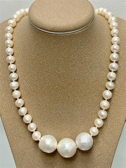 *Ожерелье р.40 д.6*7д.13*15 Белый Жемчуг Барокко арт. 810700470507.040-309 - фото 250976 *Ожерелье р.40 д.6*7д.13*15 Белый Жемчуг Барокко арт. 810700470507.040-309 - фото 250976