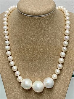 *Ожерелье р.40 д.6*7д.13*15 Белый Жемчуг Барокко арт. 810700470507.040-309 - фото 250977 *Ожерелье р.40 д.6*7д.13*15 Белый Жемчуг Барокко арт. 810700470507.040-309 - фото 250977