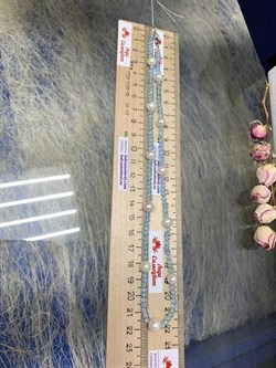 *Ожерелье р.45 д.7*7,5 д.3*4 Белый Жемчуг Голубой Топаз арт. 810700870289.045-967 - фото 250999 *Ожерелье р.45 д.7*7,5 д.3*4 Белый Жемчуг Голубой Топаз арт. 810700870289.045-967 - фото 250999
