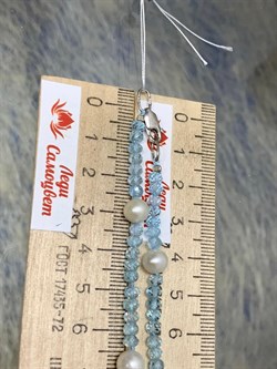 *Ожерелье р.45 д.7*7,5 д.3*4 Белый Жемчуг Голубой Топаз арт. 810700870289.045-967 - фото 251000 *Ожерелье р.45 д.7*7,5 д.3*4 Белый Жемчуг Голубой Топаз арт. 810700870289.045-967 - фото 251000