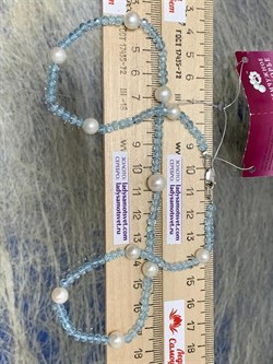 *Ожерелье р.45 д.7*7,5 д.3*4 Белый Жемчуг Голубой Топаз арт. 810700870289.045-967 - фото 251002 *Ожерелье р.45 д.7*7,5 д.3*4 Белый Жемчуг Голубой Топаз арт. 810700870289.045-967 - фото 251002