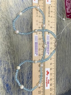 *Ожерелье р.50 д.7*7,5 д.3*4 Белый Жемчуг Голубой Топаз арт. 810700870289.050-981 - фото 251017 *Ожерелье р.50 д.7*7,5 д.3*4 Белый Жемчуг Голубой Топаз арт. 810700870289.050-981 - фото 251017