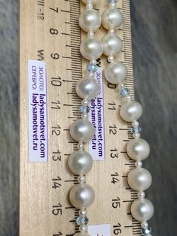 *Ожерелье р.45 д.10*10,5 Белый Жемчуг Голубой Топаз арт. 811000480291.045-049 - фото 251037 *Ожерелье р.45 д.10*10,5 Белый Жемчуг Голубой Топаз арт. 811000480291.045-049 - фото 251037