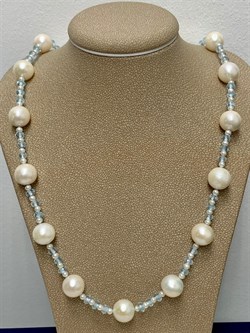 *Ожерелье р.50 д.10*10,5 Белый Жемчуг Голубой Топаз арт. 811000480279.045-798 - фото 251054 *Ожерелье р.50 д.10*10,5 Белый Жемчуг Голубой Топаз арт. 811000480279.045-798 - фото 251054