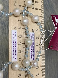 *Ожерелье р.50 д.10*10,5 Белый Жемчуг Голубой Топаз арт. 811000480279.045-798 - фото 251060 *Ожерелье р.50 д.10*10,5 Белый Жемчуг Голубой Топаз арт. 811000480279.045-798 - фото 251060