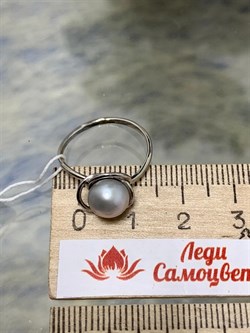 *Кольцо р.16,5 Серебристый Жемчуг д.7,5*8мм арт. 1.0814.0.b-617 Вес 1,76 г - фото 251301 *Кольцо р.16,5 Серебристый Жемчуг д.7,5*8мм арт. 1.0814.0.b-617 Вес 1,76 г - фото 251301