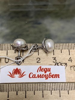 *Серьги Пусеты Белый Жемчуг д.7,5*8мм арт. 2.0814.0.b-338 Вес 2,98 г - фото 251313 *Серьги Пусеты Белый Жемчуг д.7,5*8мм арт. 2.0814.0.b-338 Вес 2,98 г - фото 251313