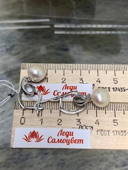 *Серьги Белый Жемчуг д.10,5*11мм арт. 2.0302.0.b-432 Вес 6,44 г - фото 251381