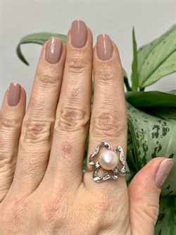 *Кольцо р.17,5 Белый Жемчуг д.9*9,5мм арт. 1.0311.0.b-816 Вес 3,13 г - фото 251400 *Кольцо р.17,5 Белый Жемчуг д.9*9,5мм арт. 1.0311.0.b-816 Вес 3,13 г - фото 251400