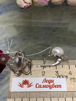 *Серьги Белый Жемчуг д.9*9,5мм арт. 2.0311.0.b-915 Вес 5,94 г - фото 251413
