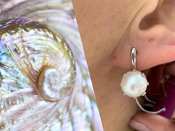 *Серьги Белый Жемчуг д.10*10,5мм арт. 2.0091.0.b-745 Вес 6,22 г - фото 251476 *Серьги Белый Жемчуг д.10*10,5мм арт. 2.0091.0.b-745 Вес 6,22 г - фото 251476