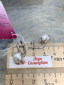 *Серьги Белый Жемчуг д.10*10,5мм арт. 2.0091.0.b-745 Вес 6,22 г - фото 251479 *Серьги Белый Жемчуг д.10*10,5мм арт. 2.0091.0.b-745 Вес 6,22 г - фото 251479