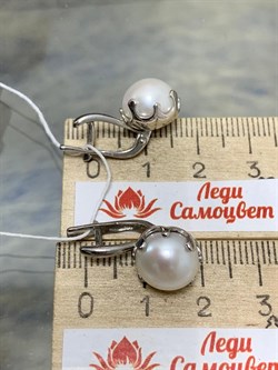*Серьги Белый Жемчуг д.10*10,5мм арт. 2.0091.0.b-745 Вес 6,22 г - фото 251480 *Серьги Белый Жемчуг д.10*10,5мм арт. 2.0091.0.b-745 Вес 6,22 г - фото 251480