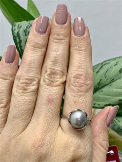 *Кольцо р.19 Серебристый Жемчуг д.10,5*11мм арт. 1.0093.0.b-461 Вес 3,03 г - фото 251487 *Кольцо р.19 Серебристый Жемчуг д.10,5*11мм арт. 1.0093.0.b-461 Вес 3,03 г - фото 251487