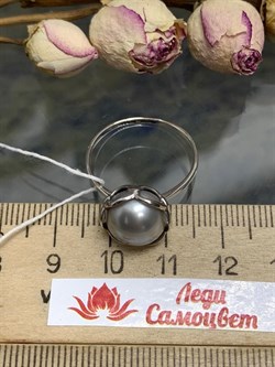 *Кольцо р.19 Серебристый Жемчуг д.10,5*11мм арт. 1.0093.0.b-461 Вес 3,03 г - фото 251489 *Кольцо р.19 Серебристый Жемчуг д.10,5*11мм арт. 1.0093.0.b-461 Вес 3,03 г - фото 251489