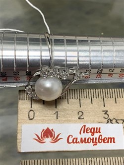 *Кольцо р.21 Белый Жемчуг д.10,5*11мм арт. 1.0293.0.b-919 Вес 3,85 г - фото 251498