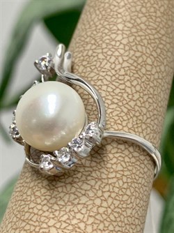 *Кольцо р.21 Белый Жемчуг д.10,5*11мм арт. 1.0293.0.b-919 Вес 3,85 г - фото 251502