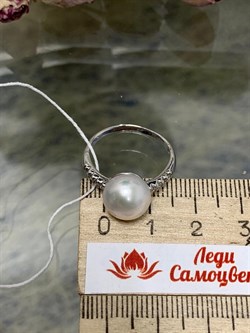 *Кольцо р.17,5 Белый Жемчуг д.10*10,5мм арт. 1.0815.0.b-779 Вес 2,8 г - фото 251532