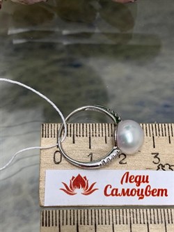 *Кольцо р.17,5 Белый Жемчуг д.10*10,5мм арт. 1.0815.0.b-779 Вес 2,8 г - фото 251533