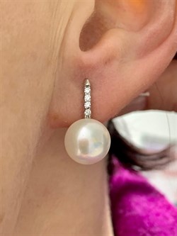 *Серьги Белый Жемчуг д.10*10,5мм арт. 2.0815.0.b-786 Вес 4,88 г - фото 251537