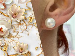 *Пусеты Белый Жемчуг д.11*11,5мм арт. 2.0119.0.b-256 Вес 4,21 г - фото 251545 *Пусеты Белый Жемчуг д.11*11,5мм арт. 2.0119.0.b-256 Вес 4,21 г - фото 251545