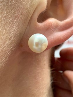 *Пусеты Белый Жемчуг д.11*11,5мм арт. 2.0119.0.b-256 Вес 4,21 г - фото 251546 *Пусеты Белый Жемчуг д.11*11,5мм арт. 2.0119.0.b-256 Вес 4,21 г - фото 251546