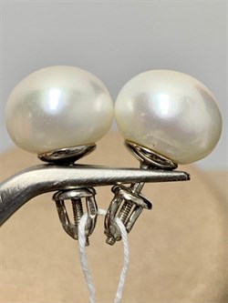 *Пусеты Белый Жемчуг д.11*11,5мм арт. 2.0119.0.b-256 Вес 4,21 г - фото 251549 *Пусеты Белый Жемчуг д.11*11,5мм арт. 2.0119.0.b-256 Вес 4,21 г - фото 251549