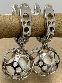 *Серьги Лунария Белый Жемчуг д.7*7,5мм арт. 2.0744.a.m-173 Вес 6,99 г - фото 251830 *Серьги Лунария Белый Жемчуг д.7*7,5мм арт. 2.0744.a.m-173 Вес 6,99 г - фото 251830