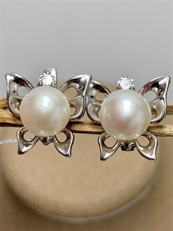 *Серьги Белый Жемчуг д.8*8,5мм арт. 2151409b-231 Вес 4,7 г - фото 252098 *Серьги Белый Жемчуг д.8*8,5мм арт. 2151409b-231 Вес 4,7 г - фото 252098