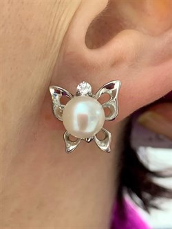 *Серьги Белый Жемчуг д.8*8,5мм арт. 2151409b-231 Вес 4,7 г - фото 252100 *Серьги Белый Жемчуг д.8*8,5мм арт. 2151409b-231 Вес 4,7 г - фото 252100