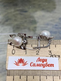 *Серьги Белый Жемчуг д.8*8,5мм арт. 2151409b-231 Вес 4,7 г - фото 252103 *Серьги Белый Жемчуг д.8*8,5мм арт. 2151409b-231 Вес 4,7 г - фото 252103