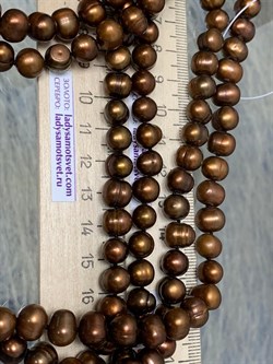 *Ожерелье р.120 д.9*10мм Шоколадный Жемчуг арт. 8041215.0.120-647 - фото 252135 *Ожерелье р.120 д.9*10мм Шоколадный Жемчуг арт. 8041215.0.120-647 - фото 252135