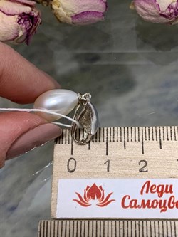 *Кулон Белый Жемчуг д.8,5*9мм арт. 3.0698.0.d-672 Вес 2,72 г - фото 252162