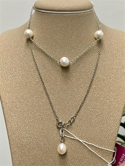 *Ожерелье р.45 Белый Жемчуг д.7,5*8мм арт. 6.0005.d.f-389 Вес 6,81 г - фото 252557