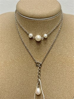 *Ожерелье р.40 Белый Жемчуг д.4*5 д.6*7мм арт. 6.U003.d.f-644 Вес 3,39 г - фото 252761 *Ожерелье р.40 Белый Жемчуг д.4*5 д.6*7мм арт. 6.U003.d.f-644 Вес 3,39 г - фото 252761