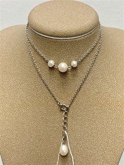 *Ожерелье р.40 Белый Жемчуг д.4*5 д.6*7мм арт. 6.U003.d.f-644 Вес 3,39 г - фото 252762 *Ожерелье р.40 Белый Жемчуг д.4*5 д.6*7мм арт. 6.U003.d.f-644 Вес 3,39 г - фото 252762