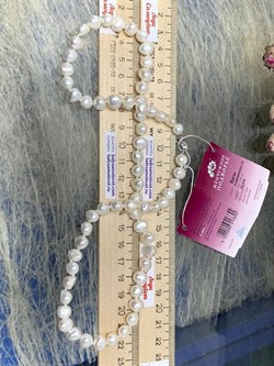 *Ожерелье р.55 д.7*8 Белый Жемчуг Барокко арт. 810800800002.055-692 - фото 253070 *Ожерелье р.55 д.7*8 Белый Жемчуг Барокко арт. 810800800002.055-692 - фото 253070