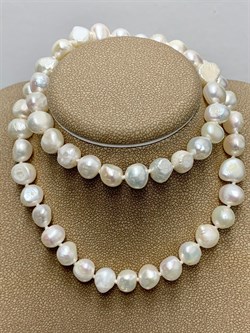 *Ожерелье р.45 д.7*8 Белый Жемчуг Барокко арт. 810800800002.045-647 - фото 253107