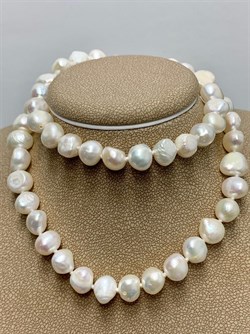 *Ожерелье р.45 д.7*8 Белый Жемчуг Барокко арт. 810800800002.045-647 - фото 253108