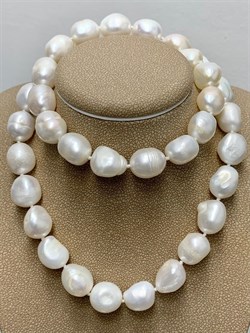 *Ожерелье р.50 д.7,5*11 Белый Жемчуг Барокко арт. 811101200009.050-404 - фото 253120 *Ожерелье р.50 д.7,5*11 Белый Жемчуг Барокко арт. 811101200009.050-404 - фото 253120