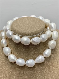 *Ожерелье р.45 д.7,5*11 Белый Жемчуг Барокко арт. 811101200002.045-502 - фото 253140