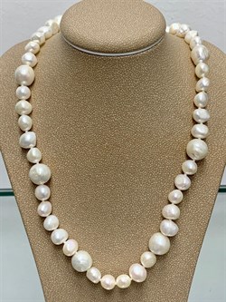 *Ожерелье р.45 д.7*8 д.10*10,5 Белый Жемчуг Барокко арт. 810800800513.045-286 - фото 253242