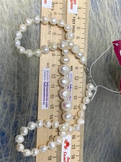 *Ожерелье р.45 д.7*8 д.8,5*10,5 Белый Жемчуг Барокко арт. 810800800508.045-019 - фото 253265